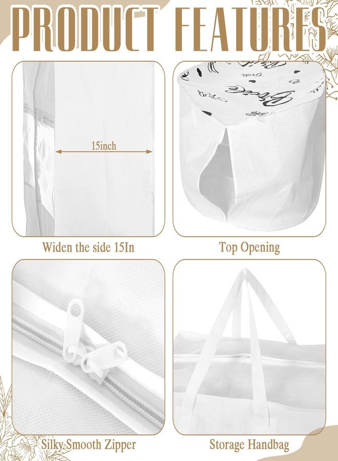 Ribbonlic 2 Packs 70" Wedding Dress Garment Bag with 15" Gusseted Wedding Garment Tote Bag for Storage and Travel Prom - Image 3